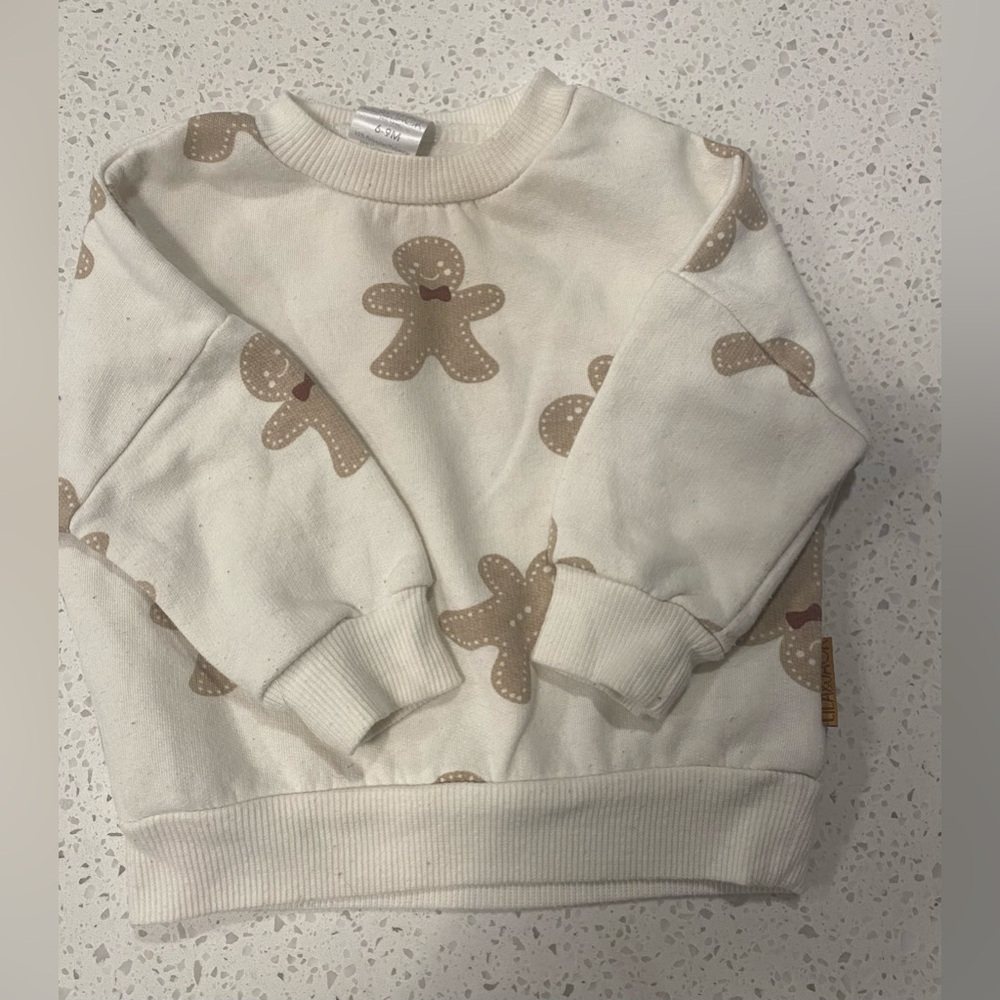 Lila & Jack Gingerbread Baby Outfit 6-9M Christmas Pajama Set Holiday 2 Piece - Picture 6 of 7